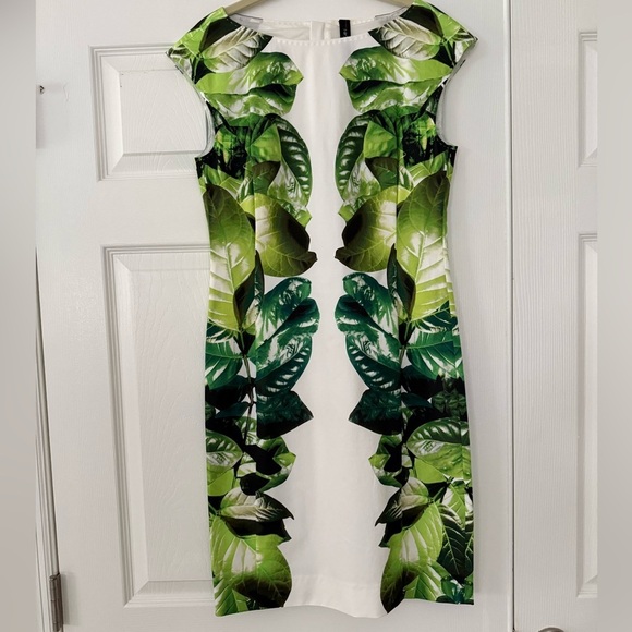 Marc Cain Tropical Leaves Printed Sheath Dress Size 3 - Picture 1 of 6